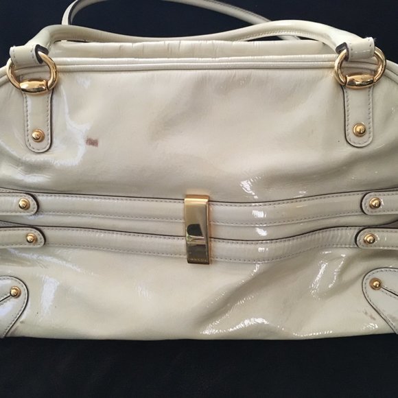 Gucci Bamboo Patent Leather Wave Boston Satchel / Shoulder Handbag 159398 - Picture 2 of 5